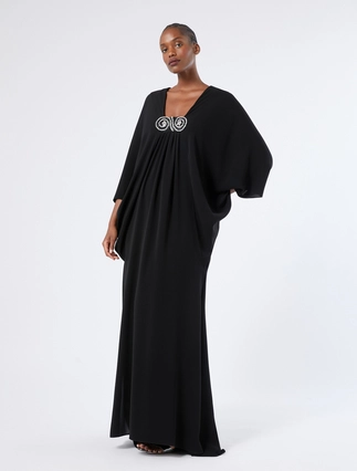 Crêpe cady dress with embroidery - Marina Rinaldi