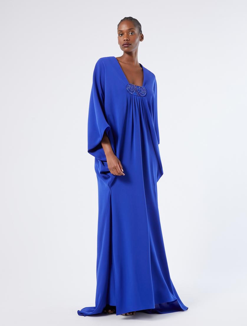 Crêpe cady dress with embroidery - Marina Rinaldi