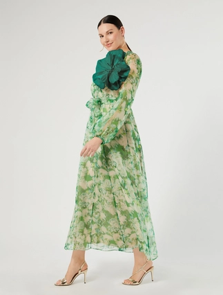 Long pure silk organza dress - Marina Rinaldi