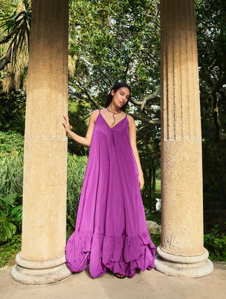 Abito in taffetà - FUXIA VIOLA