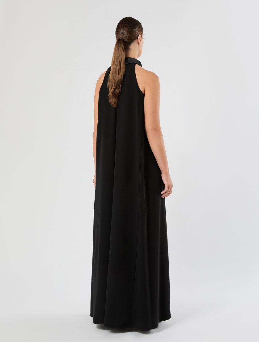 Kleid aus Cady und Satin - SCHWARZ - Marina Rinaldi - 4