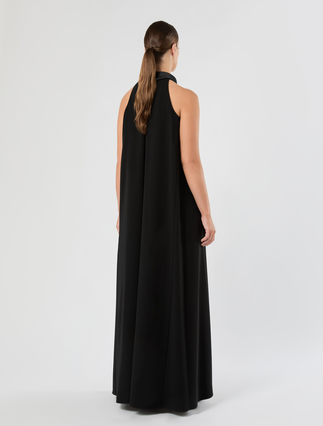 Kleid aus Cady und Satin - SCHWARZ - Marina Rinaldi - 4