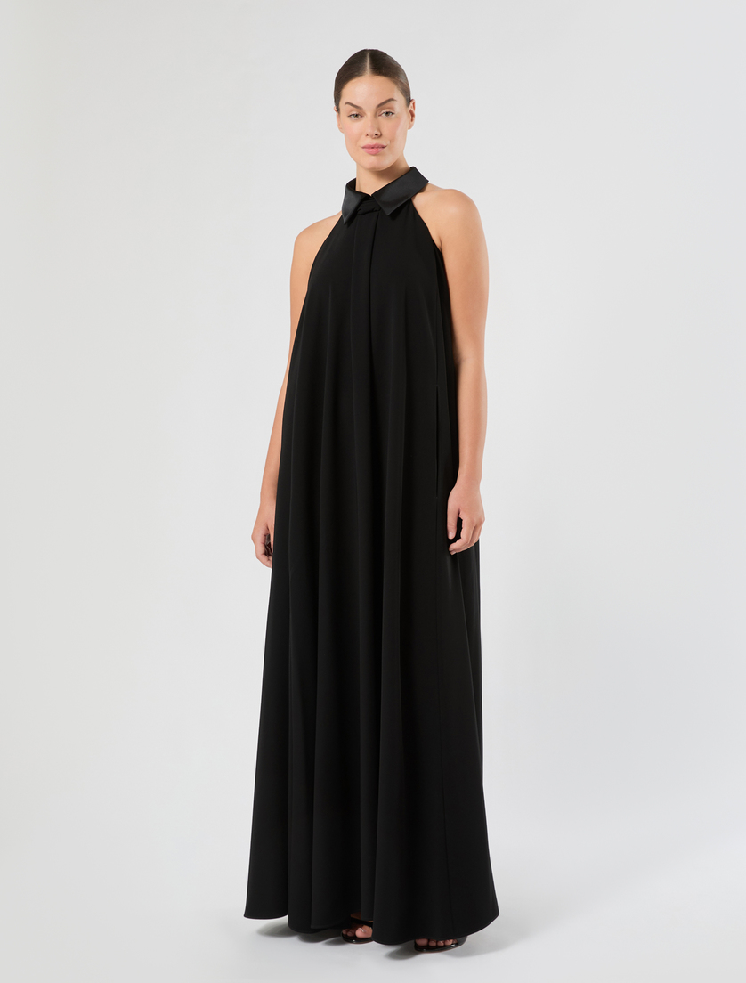Kleid aus Cady und Satin - SCHWARZ - Marina Rinaldi - 3