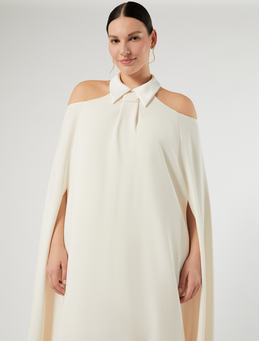 Cady and satin dress - IVORY - Marina Rinaldi - 6