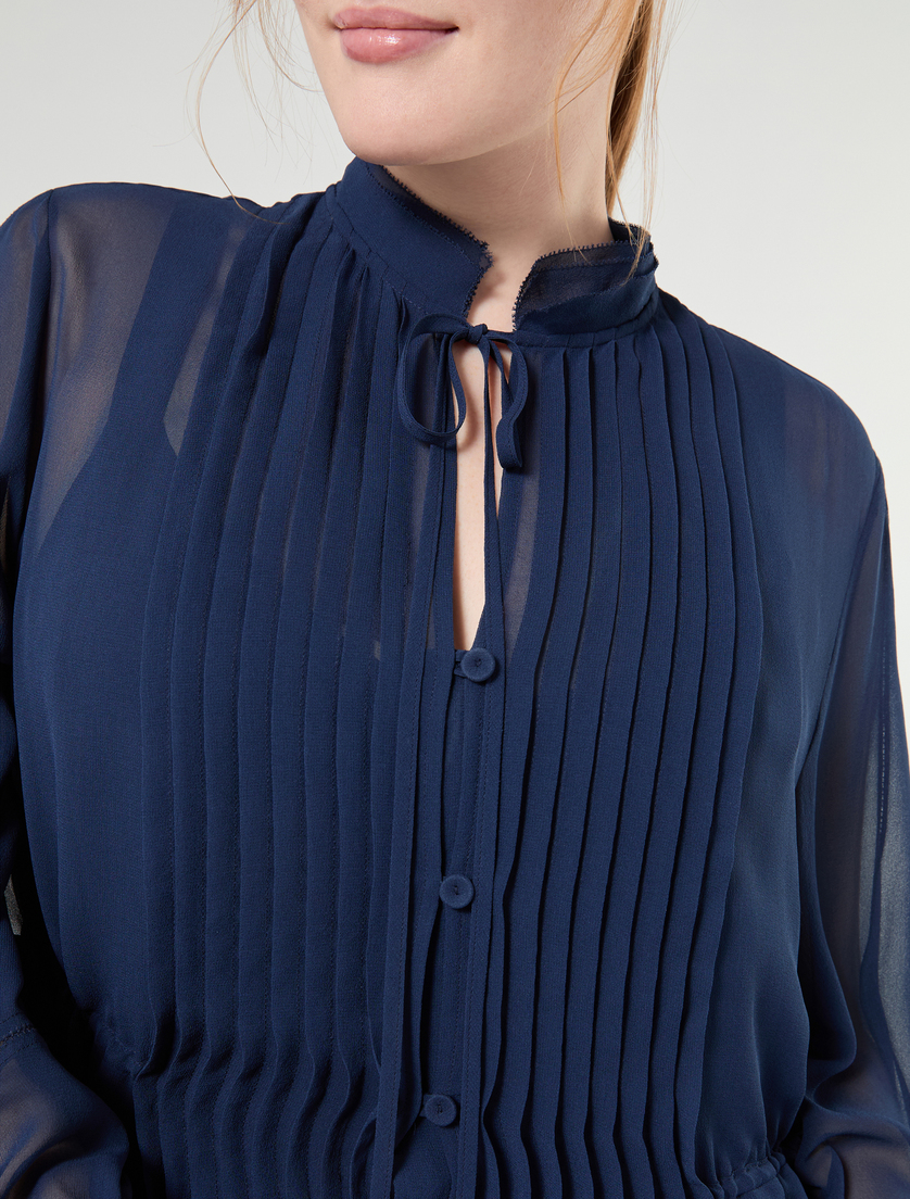 Maxikleid aus Seiden-Georgette - NACHTBLAU - Marina Rinaldi - 5