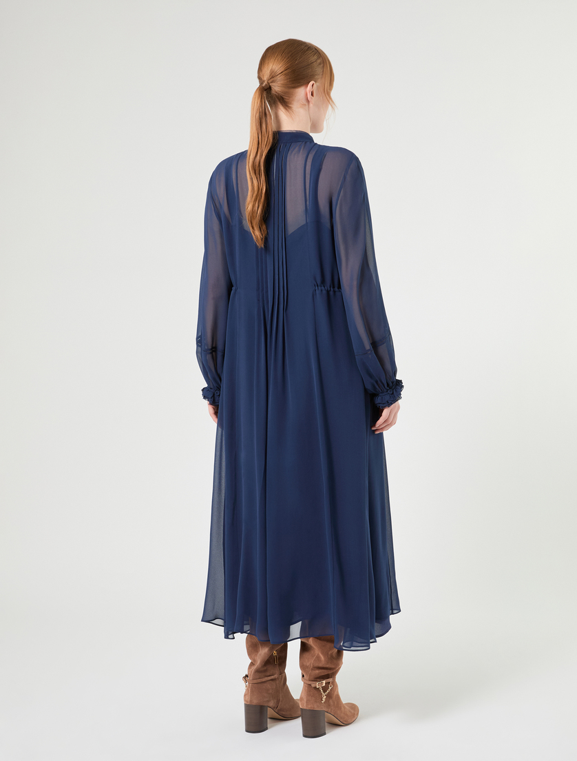 Maxikleid aus Seiden-Georgette - NACHTBLAU - Marina Rinaldi - 4