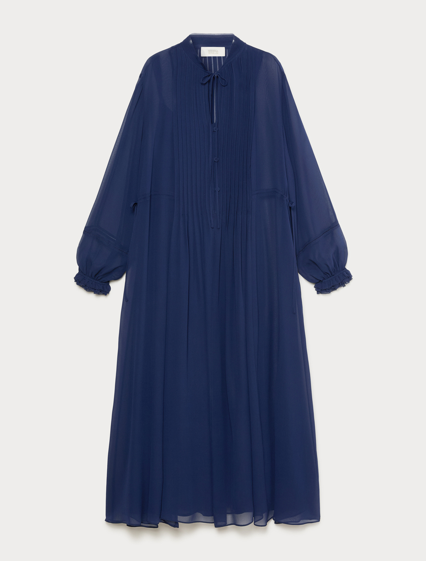Maxikleid aus Seiden-Georgette - NACHTBLAU - Marina Rinaldi