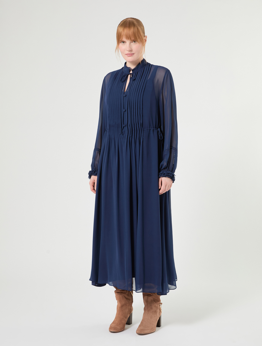 Maxikleid aus Seiden-Georgette - NACHTBLAU - Marina Rinaldi - 3