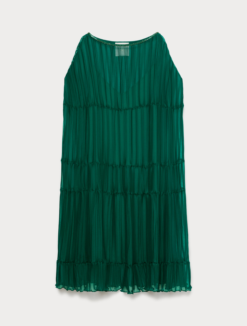 Abito in georgette plissé - VERDE SMERALDO - Marina Rinaldi