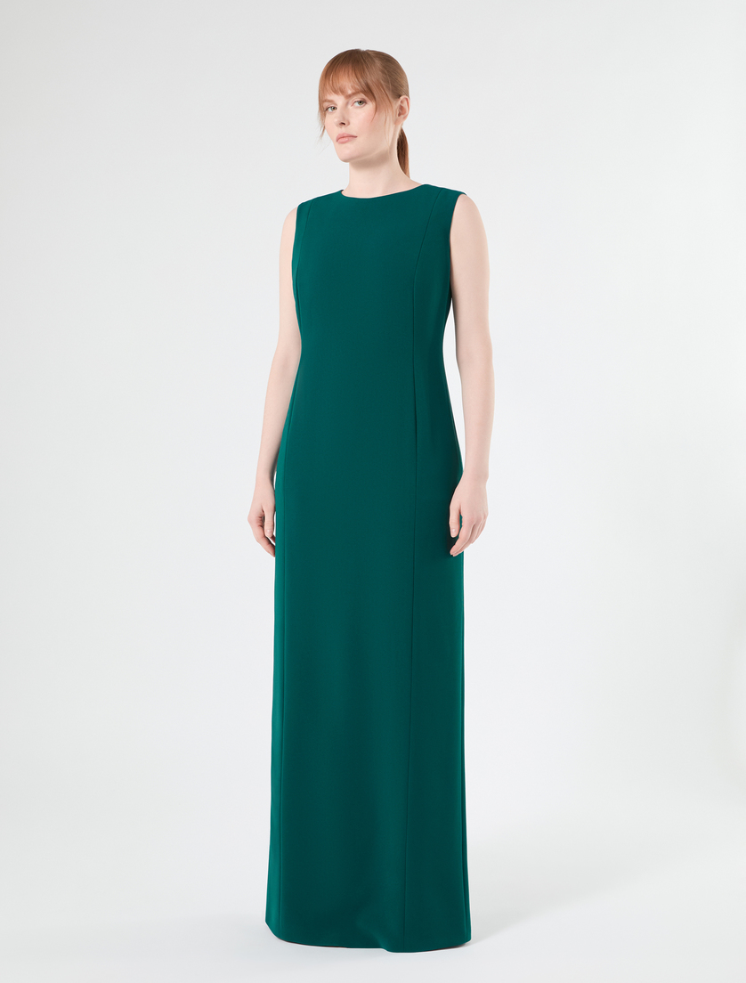 Kleid aus Cady mit besticktem Cape - PETROL - Marina Rinaldi - 5