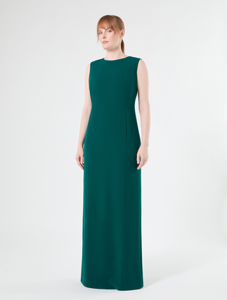 Kleid aus Cady mit besticktem Cape - PETROL - Marina Rinaldi - 5