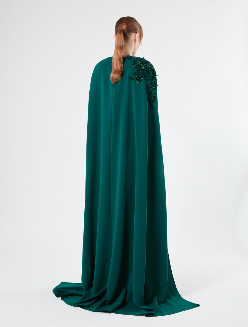 Kleid aus Cady mit besticktem Cape - PETROL - Marina Rinaldi - 4