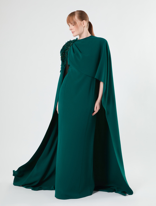 Cady dress with embroidered cape - OIL