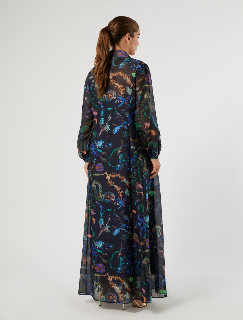 Cotton and silk dress - MIDNIGHTBLUE - Marina Rinaldi - 5