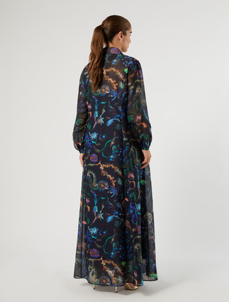 Cotton and silk dress - MIDNIGHTBLUE - Marina Rinaldi - 5
