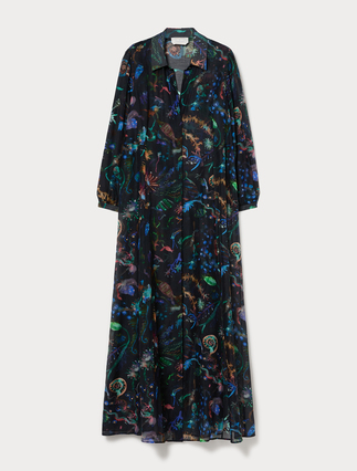 Cotton and silk dress - MIDNIGHTBLUE - Marina Rinaldi - 1