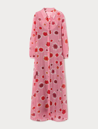 Cotton and silk dress - PINK - Marina Rinaldi - 1