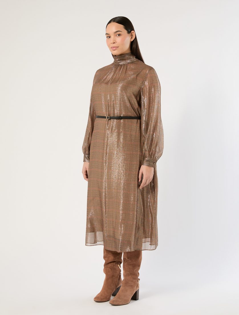 Silk georgette dress - GOLD CAMEL - Marina Rinaldi - 3