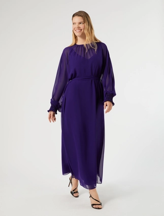Embroidered georgette dress - Marina Rinaldi