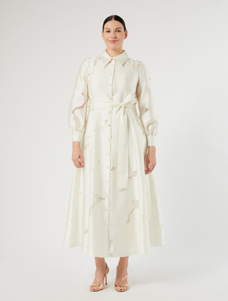 Fil coupé shirt dress - IVORY - Marina Rinaldi - 3