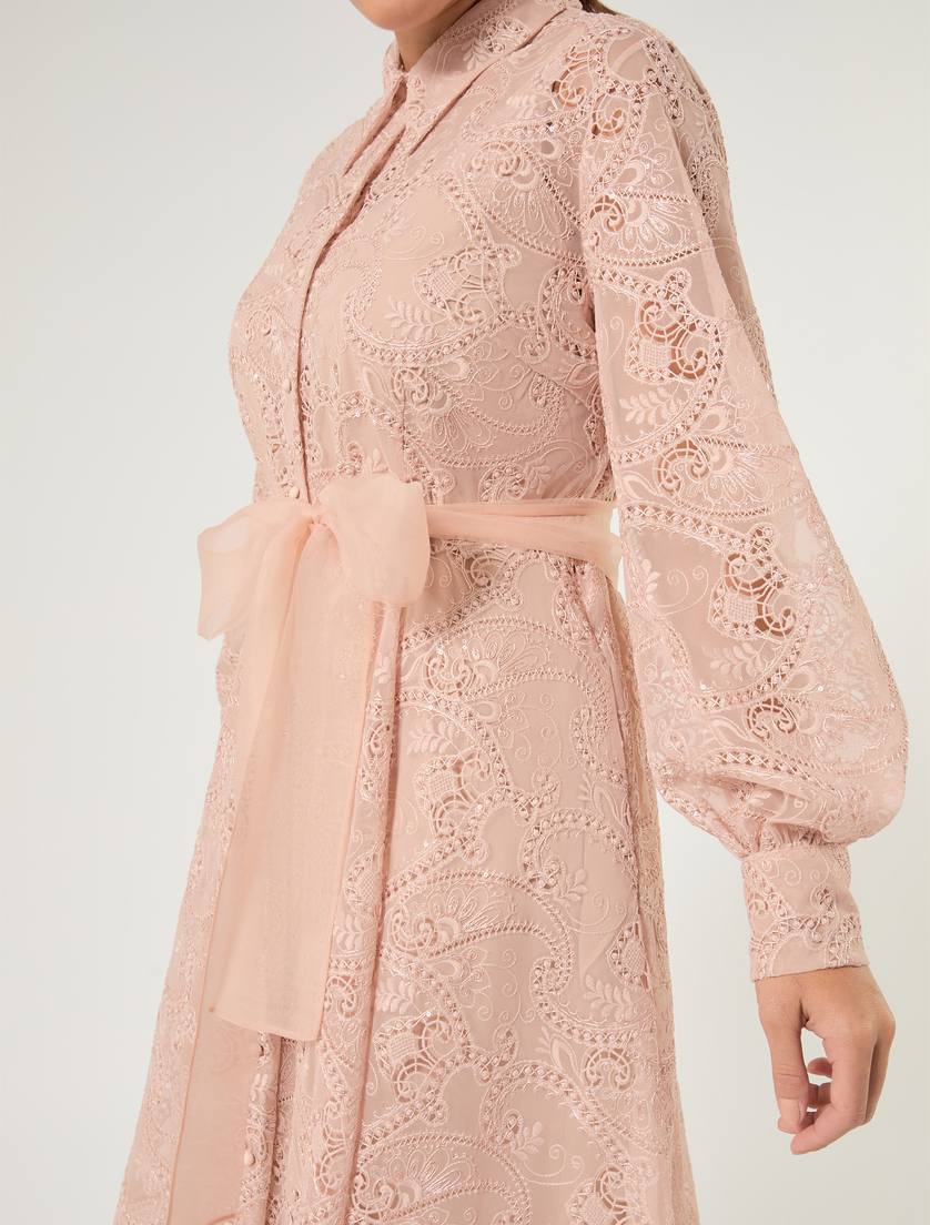 Hemdblusenkleid aus besticktem Tüll - SKIN - Marina Rinaldi - 5