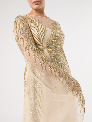 Kleid aus Tüll mit Stickerei - WEISS - Marina Rinaldi - 6