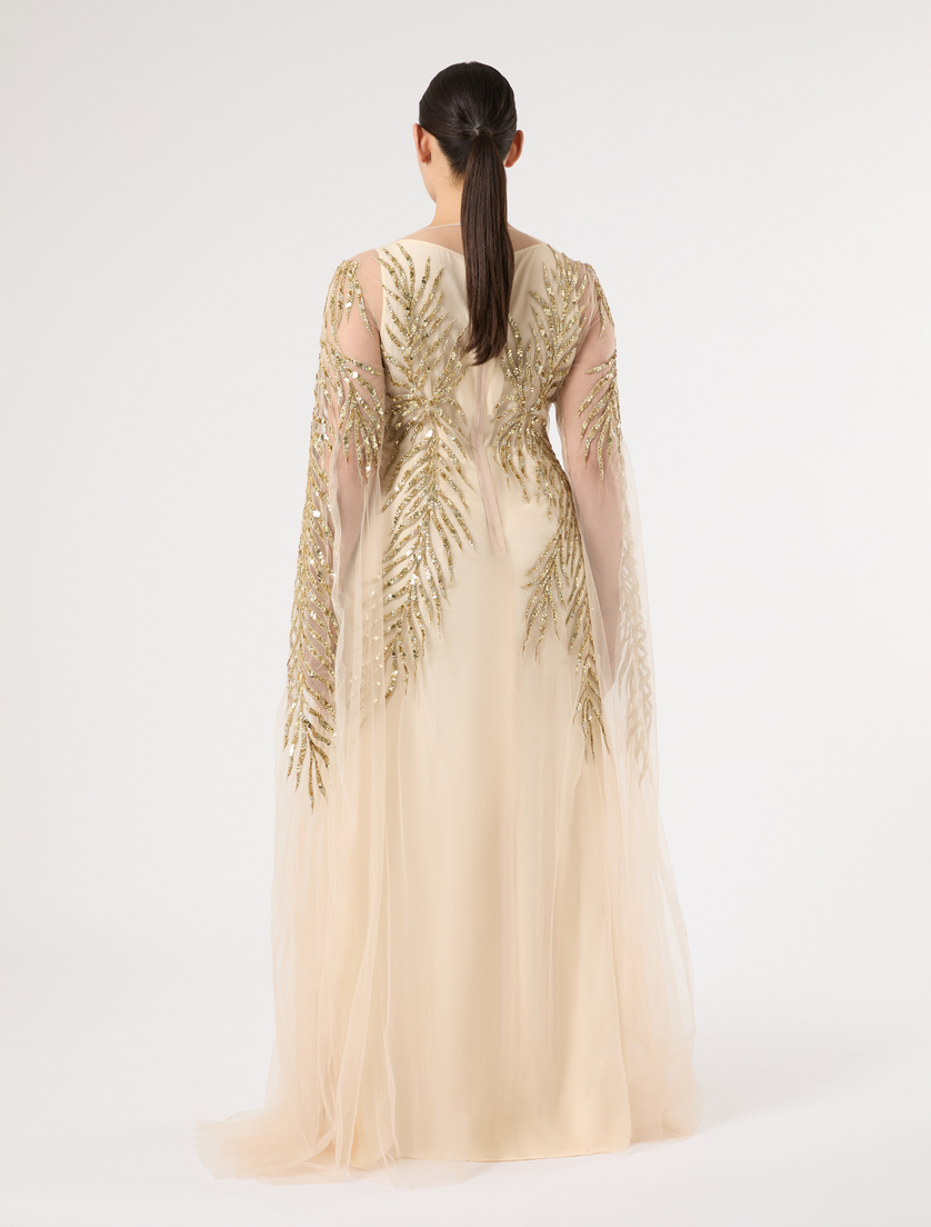 Kleid aus Tüll mit Stickerei - WEISS - Marina Rinaldi - 4