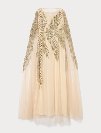 Tulle dress with embroidery - WHITE