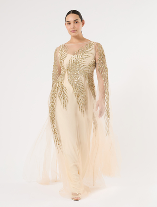 Tulle dress with embroidery - WHITE