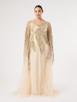 Kleid aus Tüll mit Stickerei - WEISS - Marina Rinaldi - 3