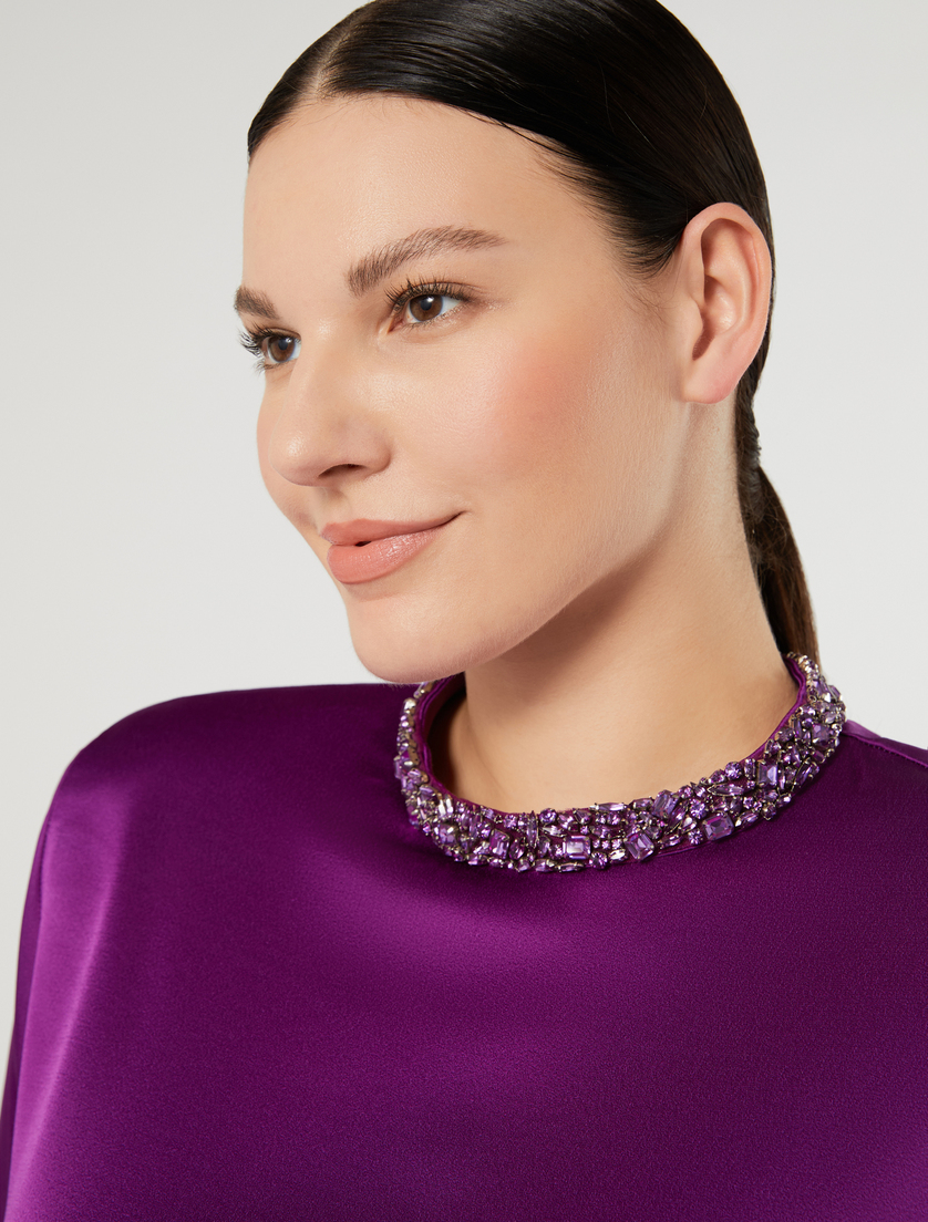 Abito in enver satin lucido - FUXIA VIOLA - Marina Rinaldi - 5
