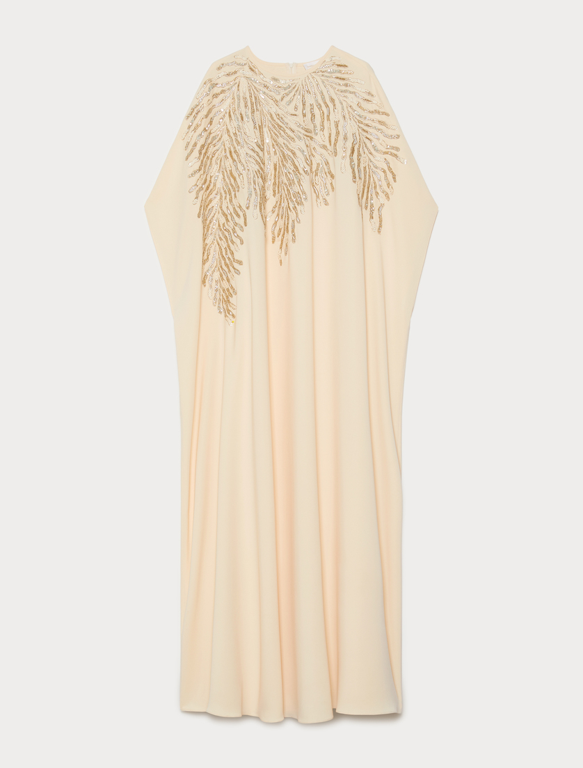 Kleid aus Cady mit Stickereien - HELL GOLD - Marina Rinaldi
