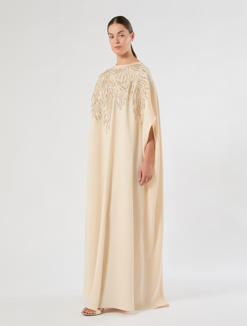 Kleid aus Cady mit Stickereien - HELL GOLD - Marina Rinaldi - 3