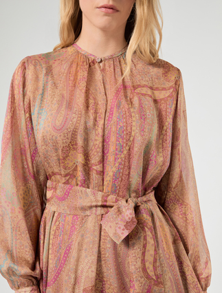 Abito in chiffon di seta - CAMMELLO - Marina Rinaldi - 5