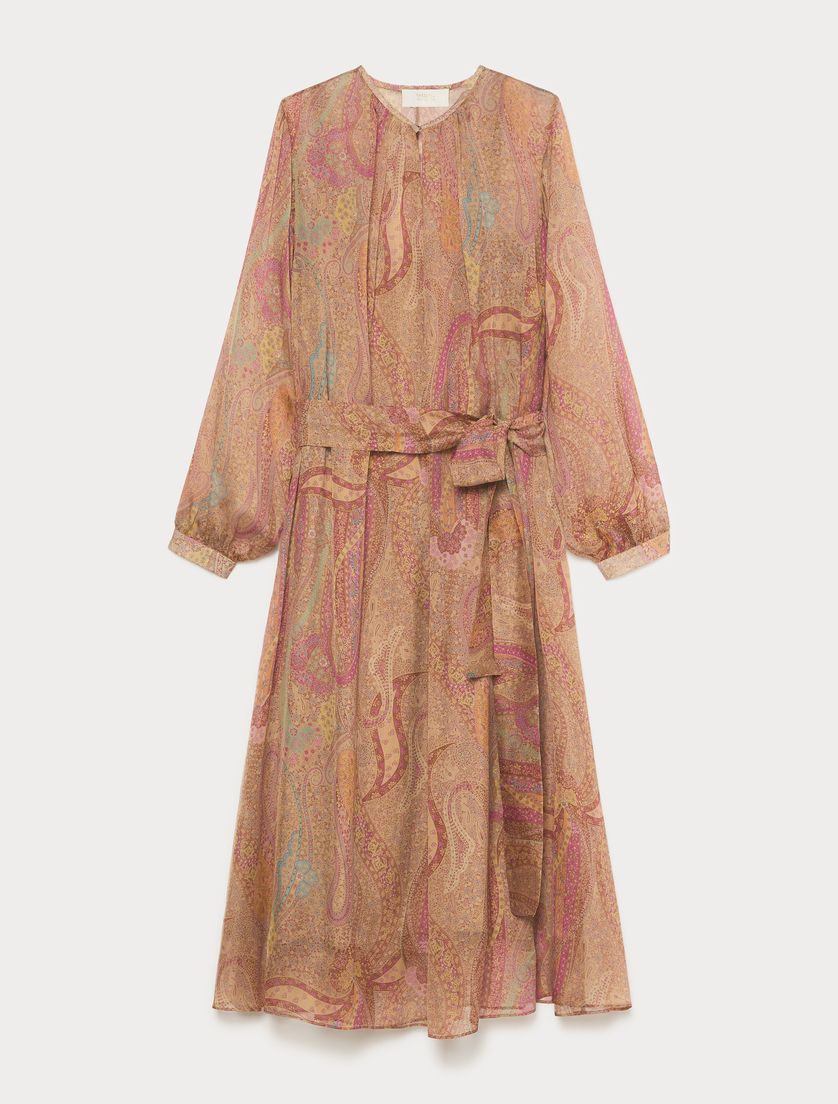 Abito in chiffon di seta - CAMMELLO - Marina Rinaldi