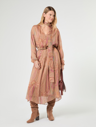 Abito in chiffon di seta - CAMMELLO - Marina Rinaldi - 2
