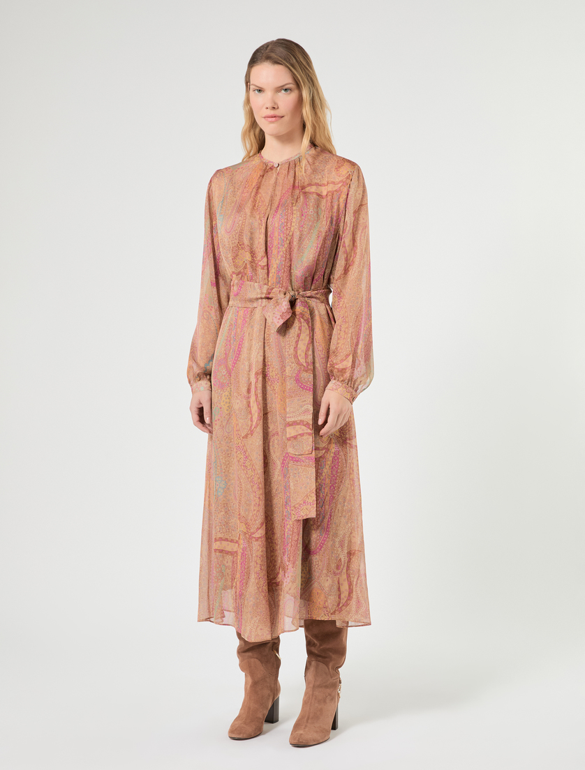 Abito in chiffon di seta - CAMMELLO - Marina Rinaldi - 3