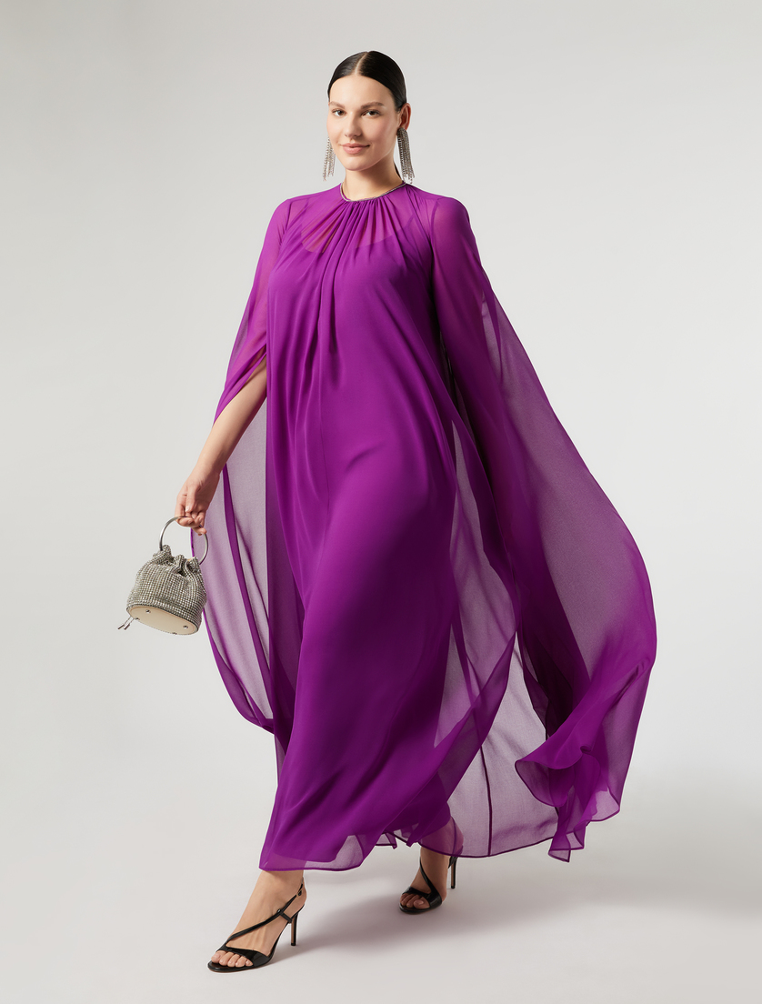 Crepe georgette dress - FUXIA VIOLA - Marina Rinaldi - 2