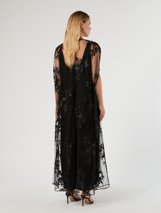 Abito in tulle ricamato - NERO - Marina Rinaldi - 4