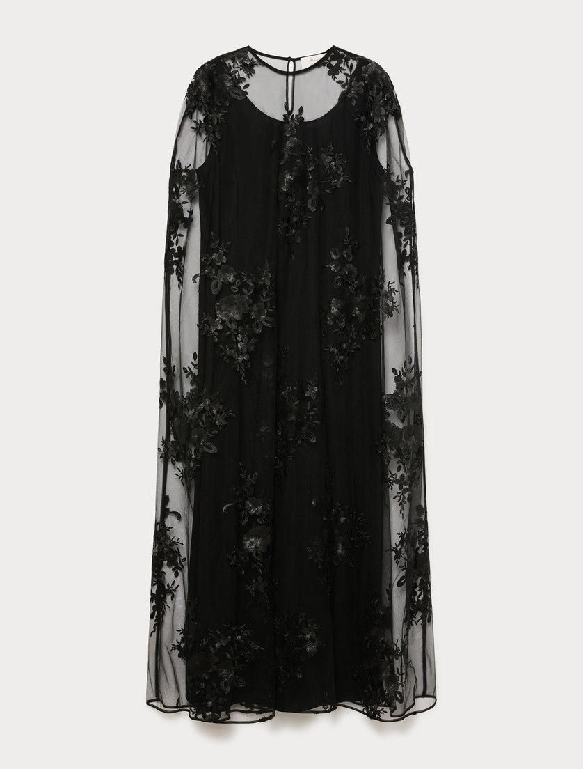 Abito in tulle ricamato - NERO - Marina Rinaldi
