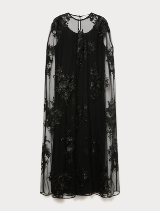 Abito in tulle ricamato - NERO - Marina Rinaldi - 1
