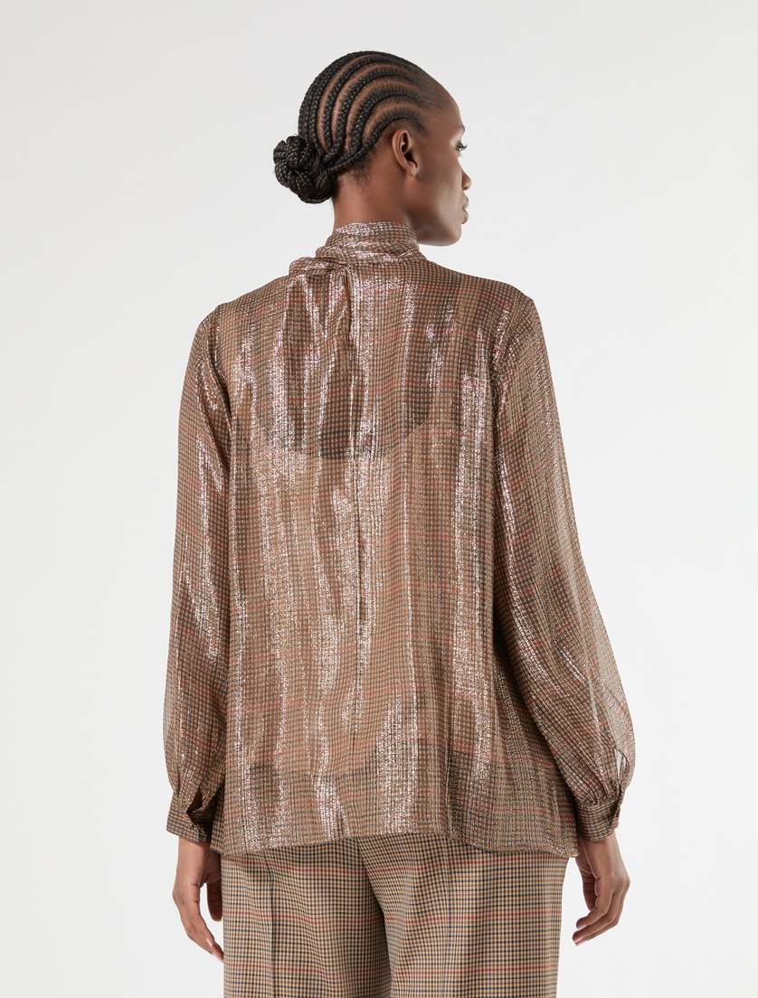 Camisola de georgette de seda - ORO CAMELLO - Marina Rinaldi - 4
