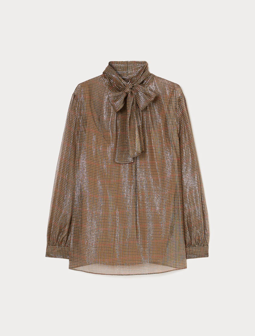 Camisola de georgette de seda - ORO CAMELLO - Marina Rinaldi