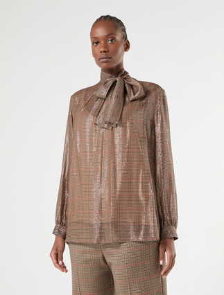 Camisola de georgette de seda - ORO CAMELLO