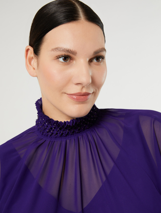 Blusa in georgette con ricamo - VIOLA - Marina Rinaldi - 5