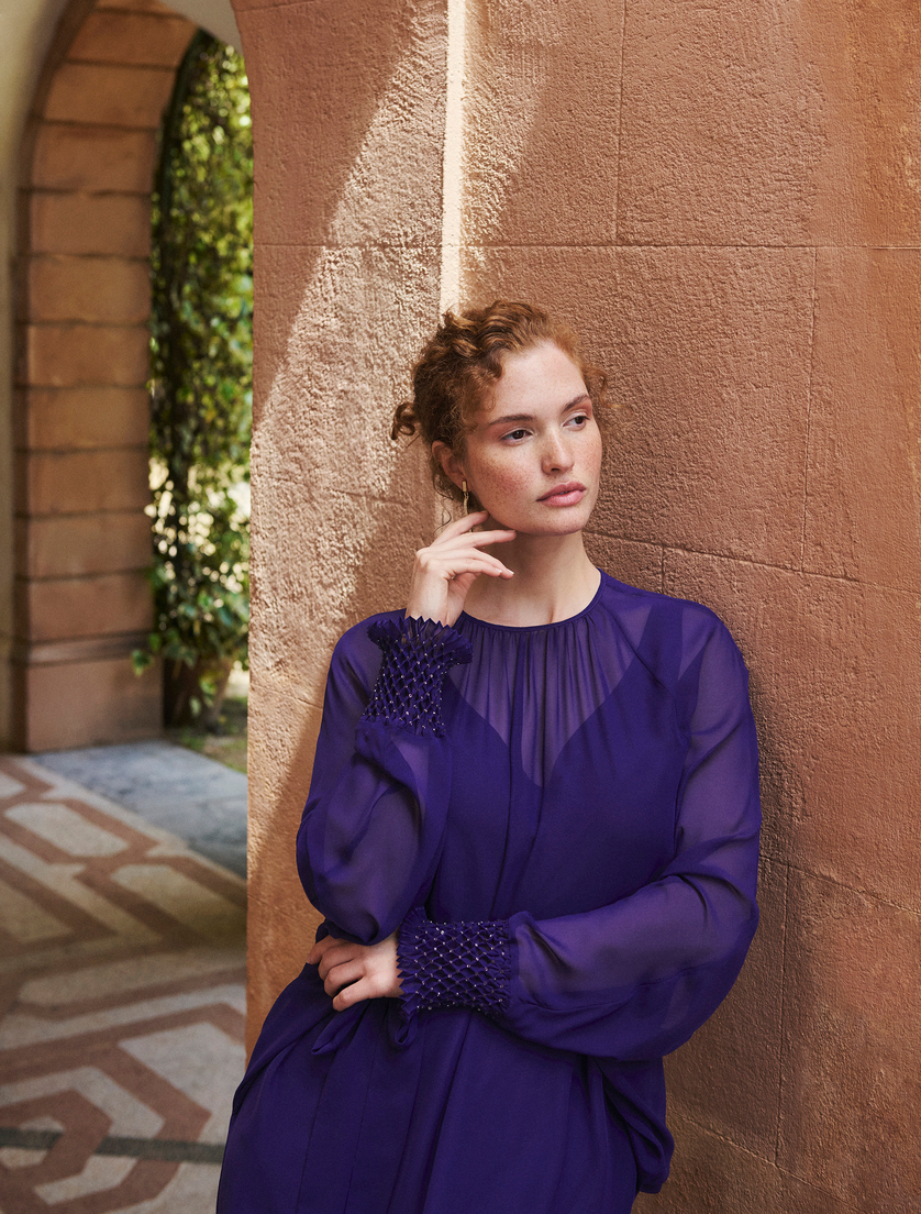 Embroidered georgette blouse - Marina Rinaldi