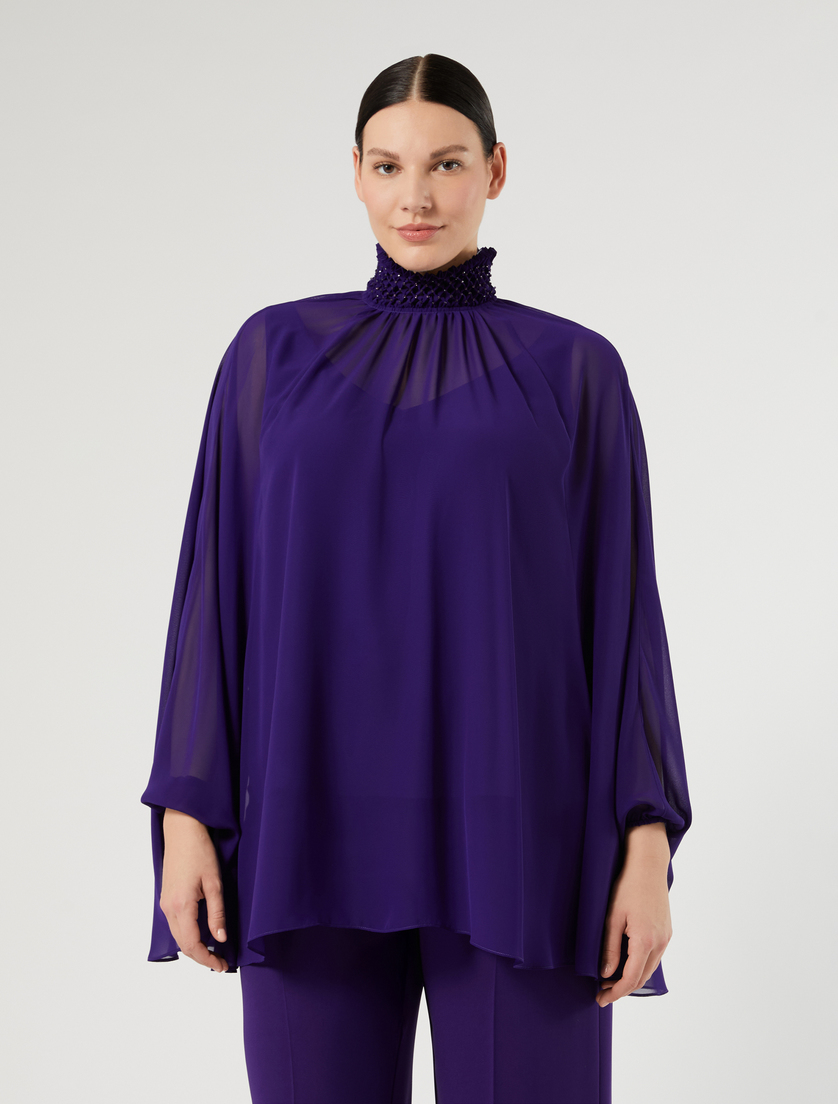 Blusa in georgette con ricamo - VIOLA - Marina Rinaldi - 3