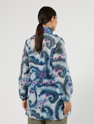 Silk and cotton shirt - MIDNIGHTBLUE - Marina Rinaldi - 4