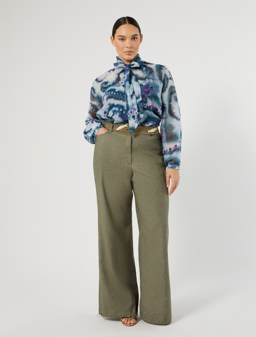 Silk and cotton shirt - MIDNIGHTBLUE - Marina Rinaldi - 2