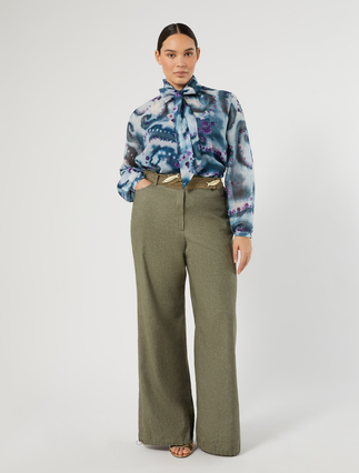 Silk and cotton shirt - MIDNIGHTBLUE - Marina Rinaldi - 2